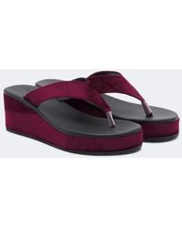 Ancient Greek Sandals - Charys Velvet Platform Thong Sandals - Lyst