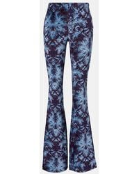 Etro - Printed Crepe High-Rise Flared Pants - Lyst