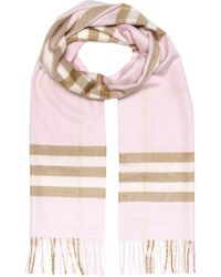 Burberry Giant Check Cashmere Scarf - Pink
