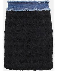 Dolce & Gabbana - Denim-trimmed Boucle Miniskirt - Lyst