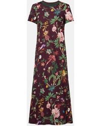 La DoubleJ - Sporty Swing Floral Cotton Midi Dress - Lyst