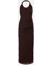 SIR. - Jacques Knot Gathered Semi-Sheer Midi Dress - Lyst