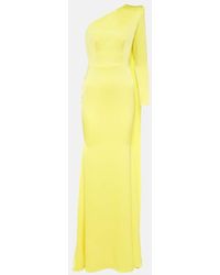 Alex Perry - Caped One-shoulder Satin Gown - Lyst