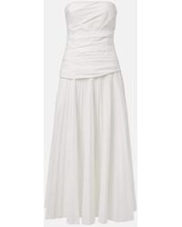 Jonathan Simkhai - Arie Strapless Cotton-Blend Midi Dress - Lyst