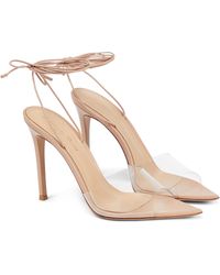 Gianvito Rossi Leather And Pvc Sandals - Natural