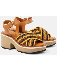 Robert Clergerie - Carya Crochet Platform Sandals - Lyst