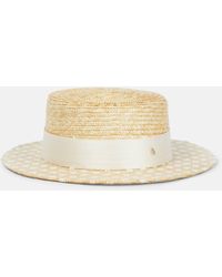 Maison Michel - Kiki Embellished Straw Boater Hat - Lyst