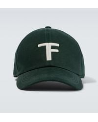 Tom Ford - Tf Embroidered Leather-Trimmed Baseball Cap - Lyst