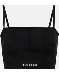 Tom Ford - Logo Underband Cotton Bralette - Lyst