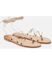 Amanu - Serengetti Metallic Leather Sandals - Lyst