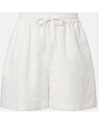 Asceno - Boston Checked Linen And Cotton Shorts - Lyst