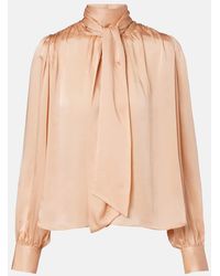 Ulla Johnson - Ornament Tie-Neck Silk Chiffon Blouse - Lyst
