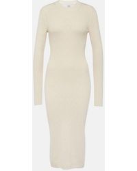 Ami Paris - Knitted Cotton And Wool Midi Dress - Lyst