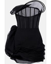 Magda Butrym - Floral-Applique Tulle Corset Dress - Lyst