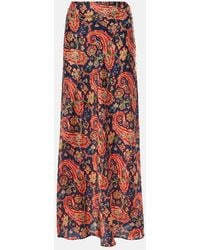 Rabanne - Paisley Satin Maxi Skirt - Lyst