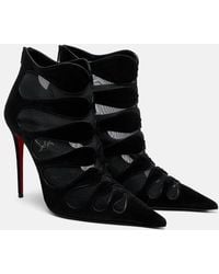 Christian Louboutin - Circus Max Suede-Mesh Ankle Boots 100 - Lyst
