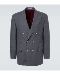 Brunello Cucinelli - Wool, Cotton, And Silk Blazer - Lyst