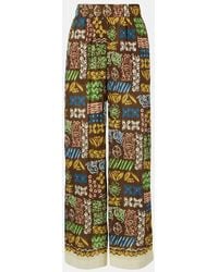 ALÉMAIS - Minnie Printed Cotton Wide-Leg Pants - Lyst