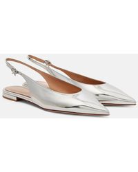 Gianvito Rossi - Robbie Metallic Leather Slingback Flats - Lyst