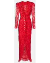 Alessandra Rich - Ruffled Lace Maxi Dress - Lyst