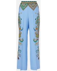 Etro - Silk Trousers - Lyst