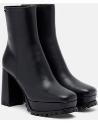 Gianvito Rossi - Leather Platform Ankle Boots - Lyst
