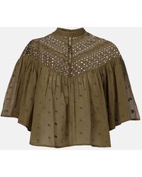 Nili Lotan - Top Mikki De Algodon Con Bordado Ingles - Lyst