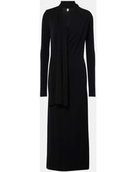 TOTEME - Scarf-Detail Jersey Maxi Dress - Lyst