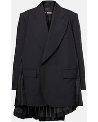 Junya Watanabe - Pleated Wool Blazer Dress - Lyst