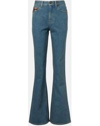 Burberry - Check Flared Jeans - Lyst