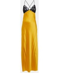 The Sei - Lace-Trimmed Silk Satin Gown - Lyst