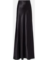 Saint Laurent - Pleated Silk Maxi Skirt - Lyst