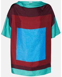 Loewe - Printed Silk Satin Top - Lyst