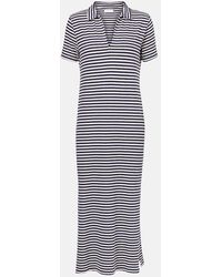 Velvet - Khan Striped Cotton Jersey Midi Dress - Lyst