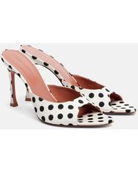 AMINA MUADDI - Alexa 95 Polka-Dot Satin Mules - Lyst
