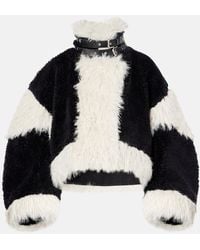 Sacai - Oversize-Jacke Aus Wolle Mit Faux Fur - Lyst