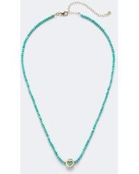 Sydney Evan - Icon Heart 14Kt Beaded Necklace With And Diamond - Lyst