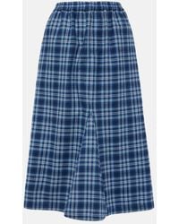 Acne Studios - Checked Mid-rise Cotton Maxi Skirt - Lyst