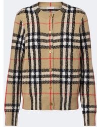 Burberry - Check Cashmere Cardigan - Lyst