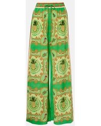 ALÉMAIS - La Musica Printed Silk Palazzo Pants - Lyst