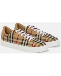 Burberry Sneakers in canvas Vintage Check - Marrone