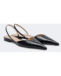 Victoria Beckham - Victoria Leather Slingback Flats - Lyst