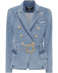 Balmain Blazer de jeans - Azul