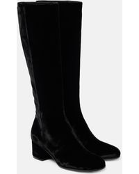 Gianvito Rossi - Joelle 45 Velvet Knee-High Boots - Lyst