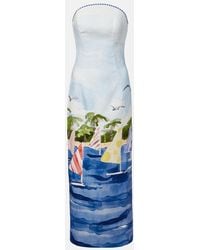 LEO LIN - Bedrucktes Bustier-Kleid Ava Aus Leinen - Lyst