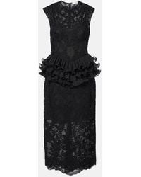 Zimmermann - Crush Ruffled Lace Midi Dress - Lyst