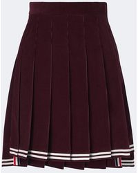 Thom Browne - Cotton Corduroy Pleated Miniskirt - Lyst