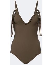Bottega Veneta - Braided-Trim Swimsuit - Lyst