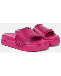 Christian Louboutin - Pool Stud Embellished Slides - Lyst