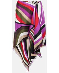 Emilio Pucci - Printed Silk Midi Skirt - Lyst